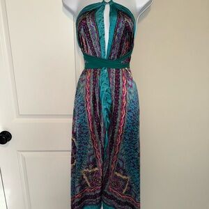 Vibrant Halter Maxi Dress